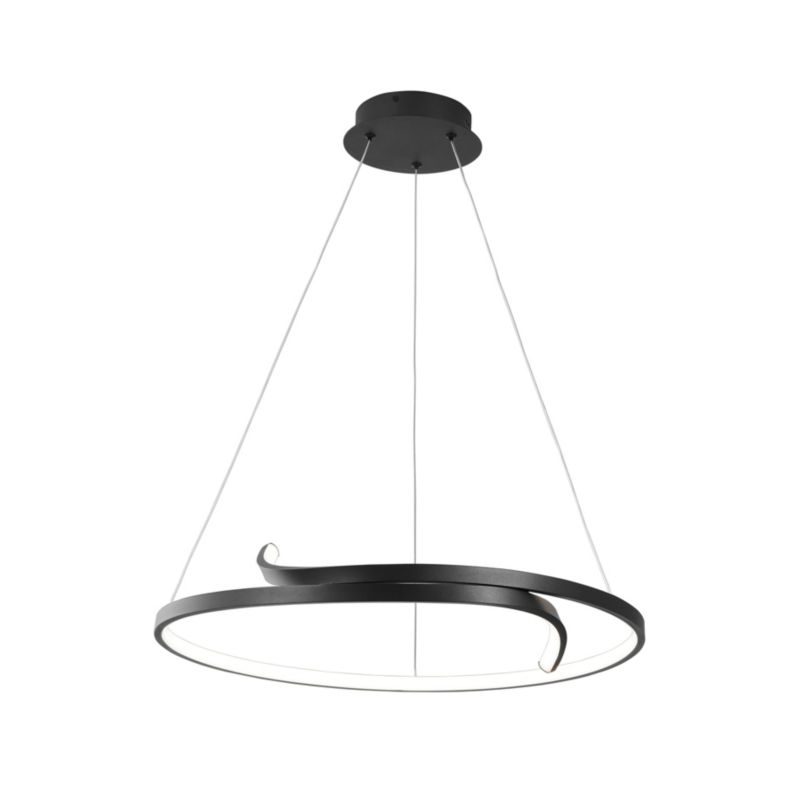 Żyrandol Kaja Victoria czarny wym: 150 x 60 x 60 cm wbudowany LED 58W 1 szt.