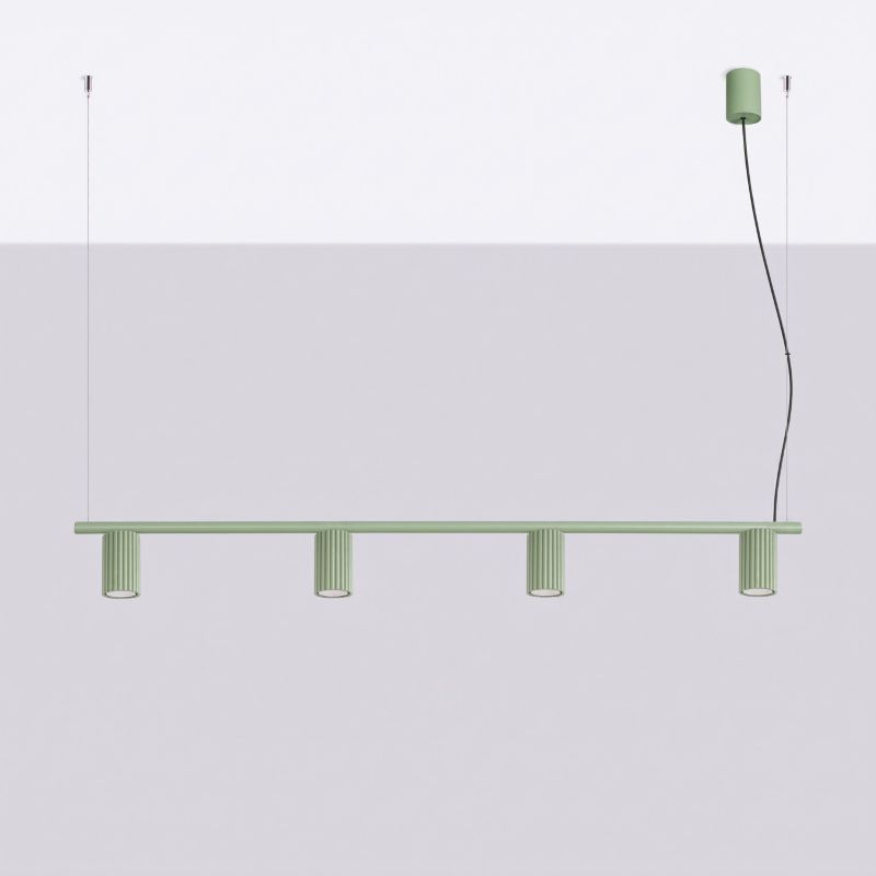 Żyrandol KARBON 4 szałwiowa Sollux Lighting 1 szt.