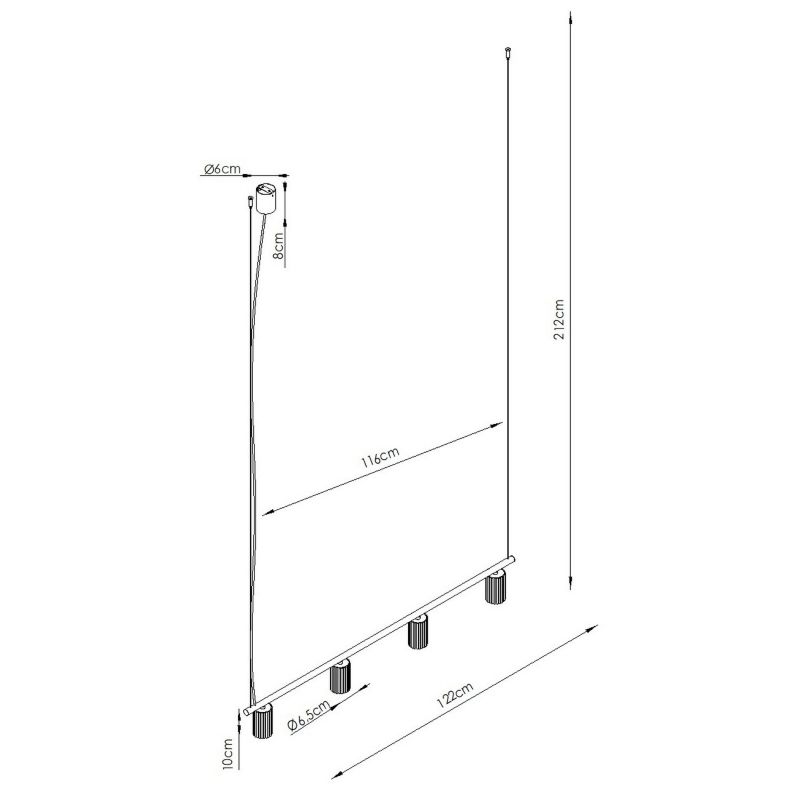 Żyrandol KARBON 4 szałwiowa Sollux Lighting 1 szt.