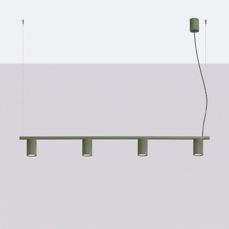 Żyrandol KARBON 4 zielona oliwka Sollux Lighting 1 szt.