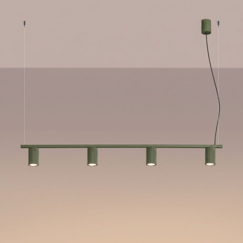 Żyrandol KARBON 4 zielona oliwka Sollux Lighting 1 szt.