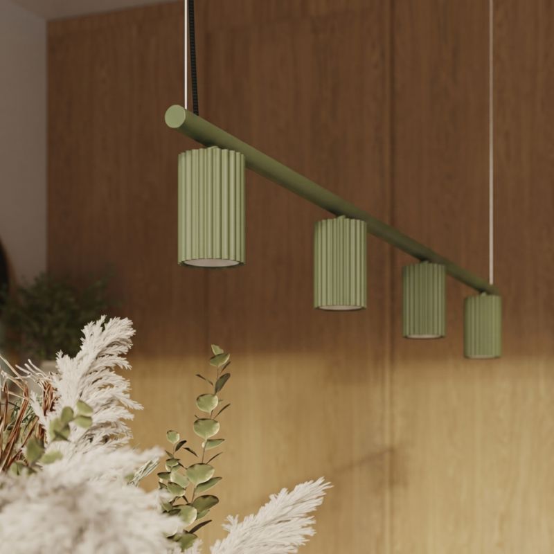 Żyrandol KARBON 4 zielona oliwka Sollux Lighting 1 szt.