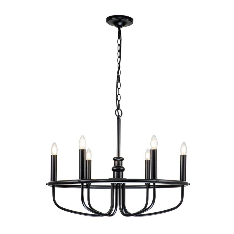 Żyrandol Kichler Capitol Hill czarny  6 x E14 x 40W IP20 wym: 192,2 x 73 x 73 cm - 1 szt.