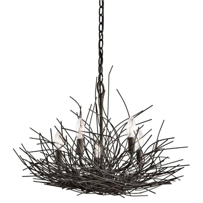 Żyrandol Kichler Organique stary brąz  5 x E14 x 60W IP20 wym: 228,6 x 61,4 x 61,4 cm - 1 szt.