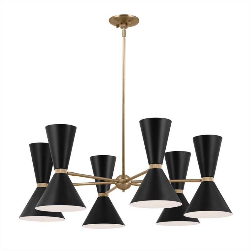 Żyrandol Kichler Phix czarny-szampański brąz  12 x E27 x 40W IP20 wym: 140,5 x 98,4 x 98,4 cm - 1 szt.