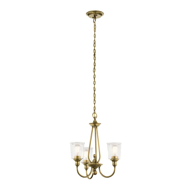 Żyrandol Kichler Waverly naturalny mosiądz  3 x E27 x 60W IP20 wym: 257,5 x 56 x 56 cm - 1 szt.