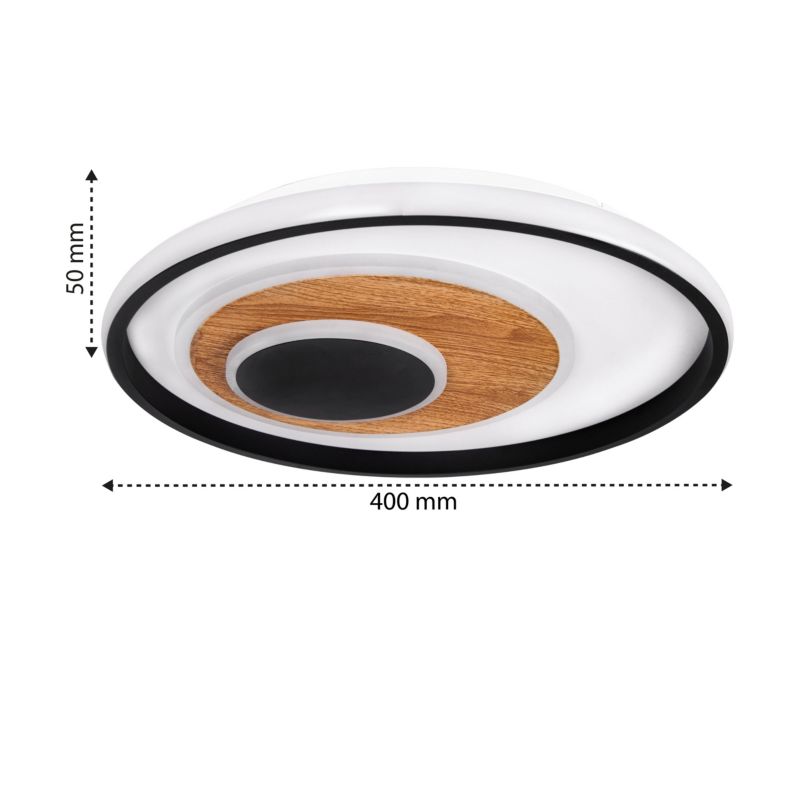 Żyrandol lampa sufitowa LED XUDO 29W 40cm Biały neutralny 4000K Czarny 1 szt.