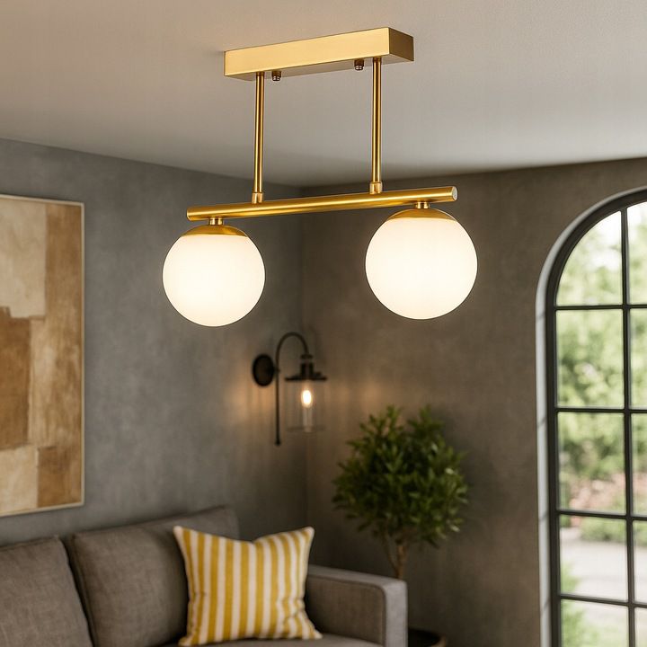 Żyrandol LED MasterLED Bali E27 podwójny lampa wisząca 38 cm IP20 złoty 1 szt.