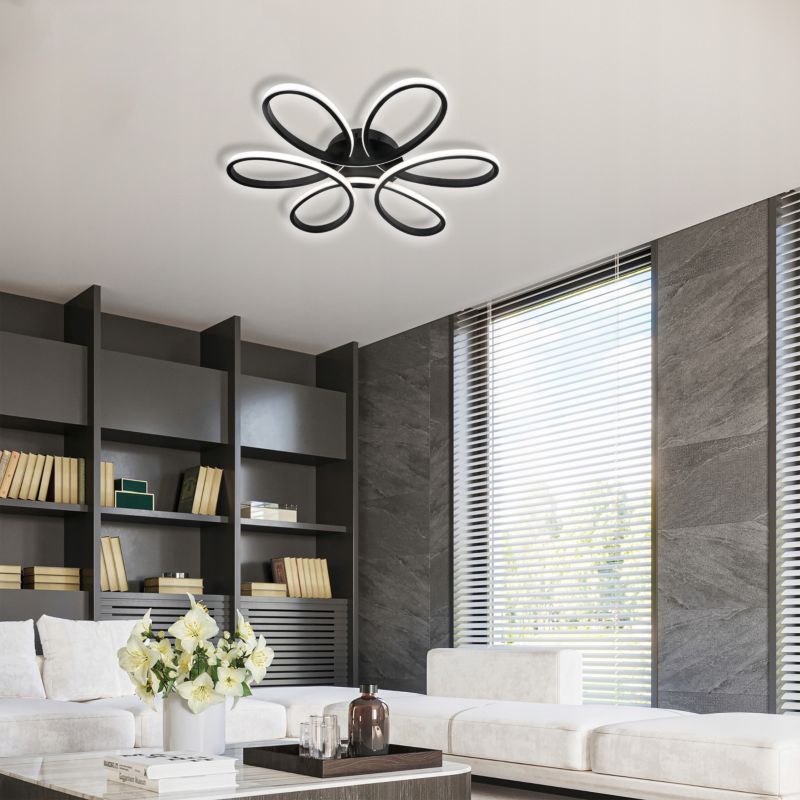 Żyrandol LED MasterLED Galaxis Virgo 58cm 77W 3000/4000/6500K regulowana barwa z pilotem czarny 1 szt.