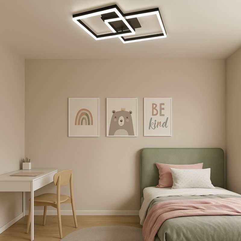 Żyrandol LED MasterLED Herkules 70W 54x54x13 cm IP20 3000K-6500K regulacja barwy i ściemniania czarny 1 szt.