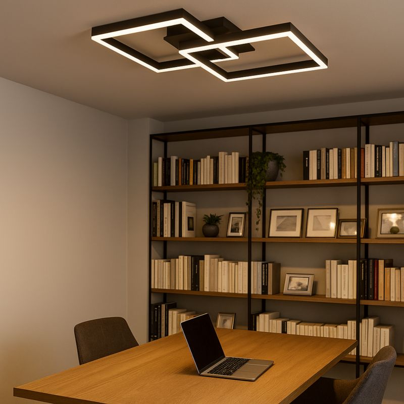 Żyrandol LED MasterLED Herkules 70W 54x54x13 cm IP20 3000K-6500K regulacja barwy i ściemniania czarny 1 szt.