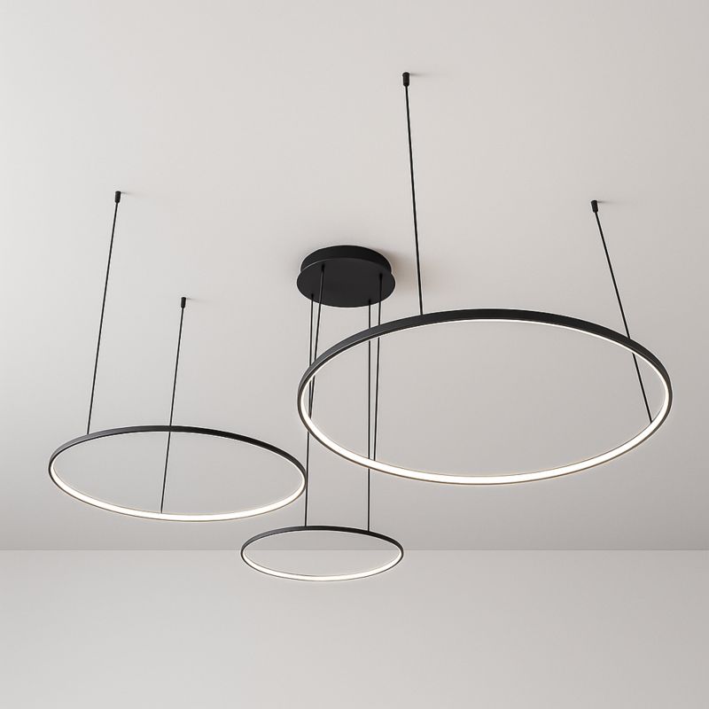 Żyrandol LED MasterLED Hodo 40/60/80cm 116W regulacja barwy światła lampa sufitowa wisząca z pilotem czarna 1 szt.