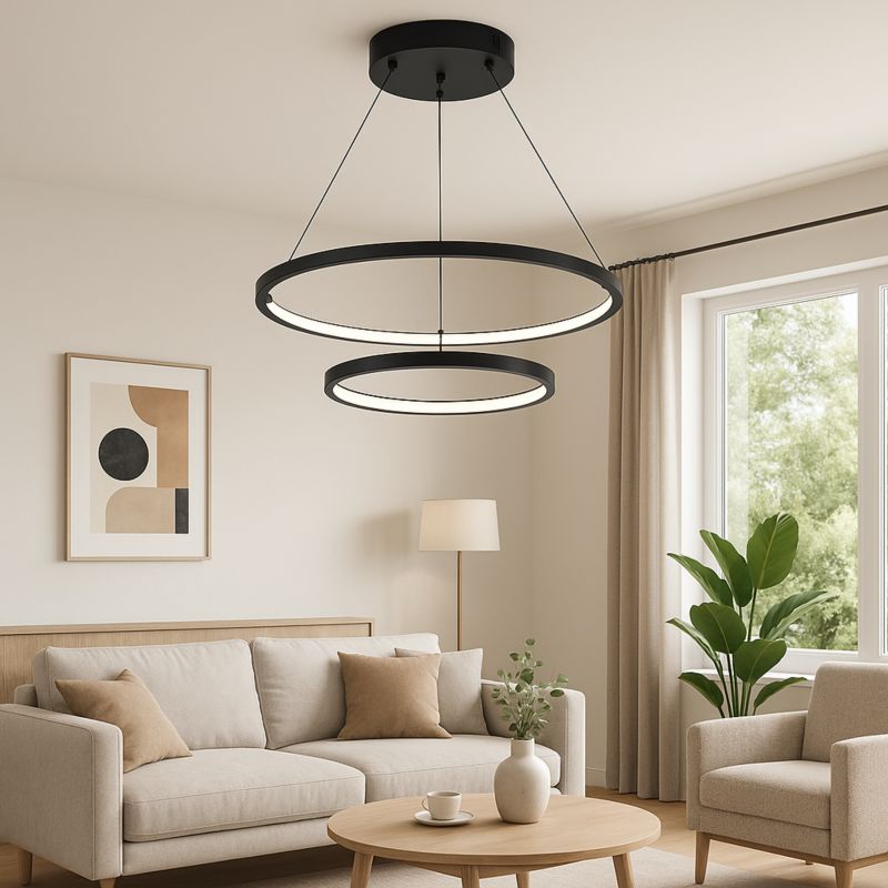 Żyrandol LED MasterLED Lynx 40/60cm 64W 3000/4000/6500K regulowana barwa czarna lampa wisząca 1 szt.