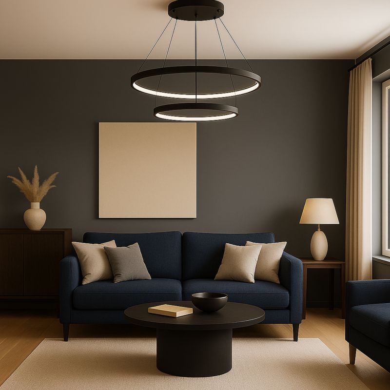 Żyrandol LED MasterLED Lynx 40/60cm 64W 3000/4000/6500K regulowana barwa czarna lampa wisząca 1 szt.