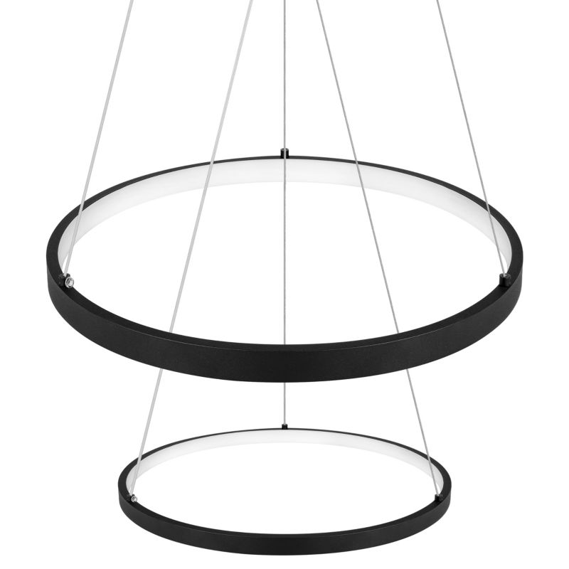 Żyrandol LED MasterLED Lynx 40/60cm 64W 3000/4000/6500K regulowana barwa czarna lampa wisząca 1 szt.