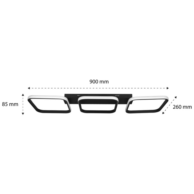 Żyrandol LED MasterLED Nebula Canis 33W 90x26cm neutralna biel 4000K nowoczesny czarny 1 szt.
