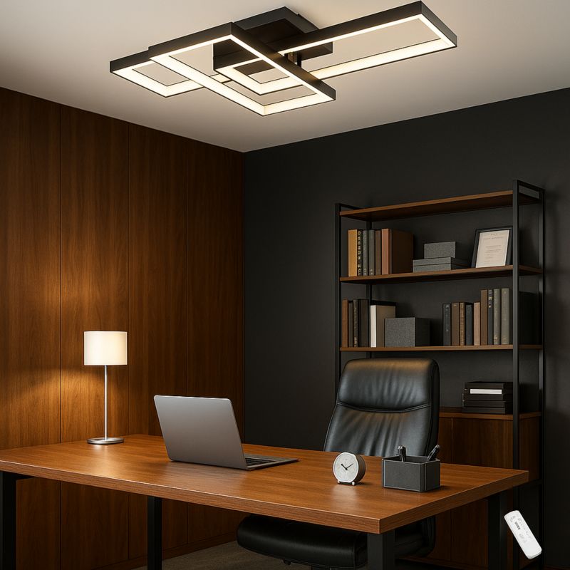 Żyrandol LED MasterLED Orion 72W 56x37x8 cm IP20 3000K-6500K regulacja barwy i ściemniania czarny 1 szt.