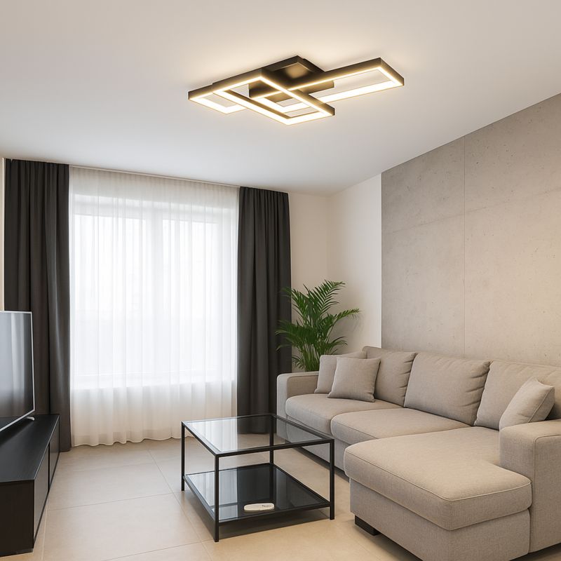 Żyrandol LED MasterLED Orion 72W 56x37x8 cm IP20 3000K-6500K regulacja barwy i ściemniania czarny 1 szt.
