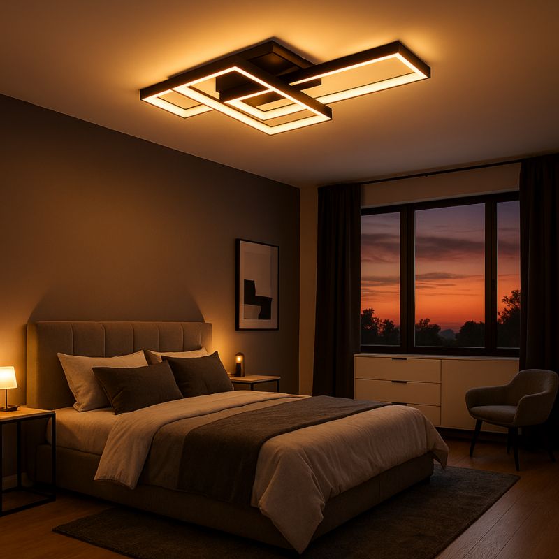 Żyrandol LED MasterLED Orion 72W 56x37x8 cm IP20 3000K-6500K regulacja barwy i ściemniania czarny 1 szt.