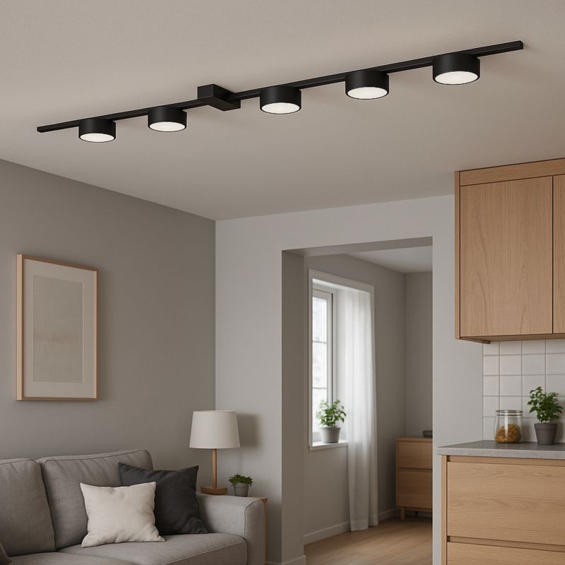 Żyrandol LED MasterLED Zola 5x GX53 lampa sufitowa loft 90 cm czarny 1 szt.