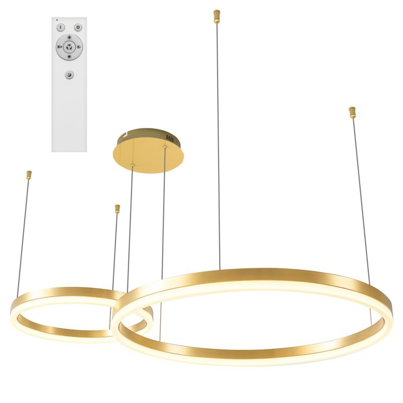Żyrandol LED XUDO Mundo 36W 3000-6500K pilot ściemnianie złoty wiszący sufitowy 1 szt.