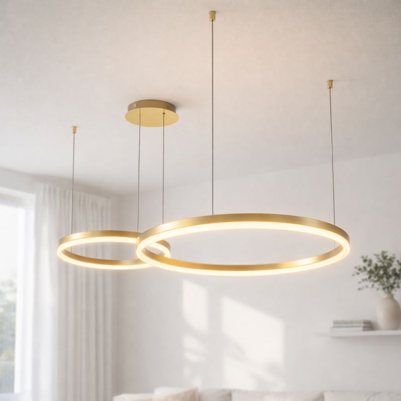 Żyrandol LED XUDO Mundo 36W 3000-6500K pilot ściemnianie złoty wiszący sufitowy 1 szt.