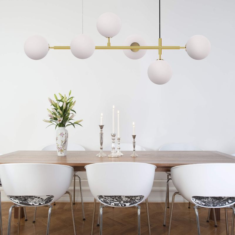 Żyrandol Light Prestige Alisa złoto-biały wym: 78 x 125 cm 6xE14 x 40W 1 szt.