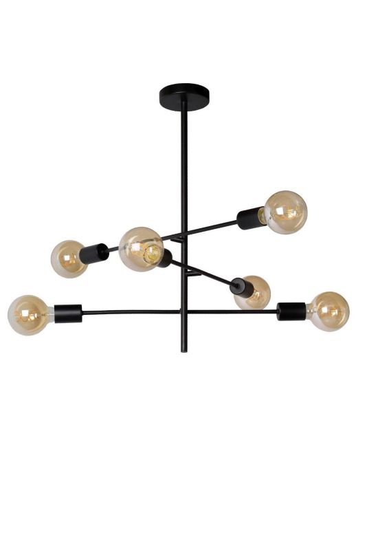 Żyrandol Lucide Lester 1033 czarny szerokość 59 cm 6xE27 x 60W 1 szt.