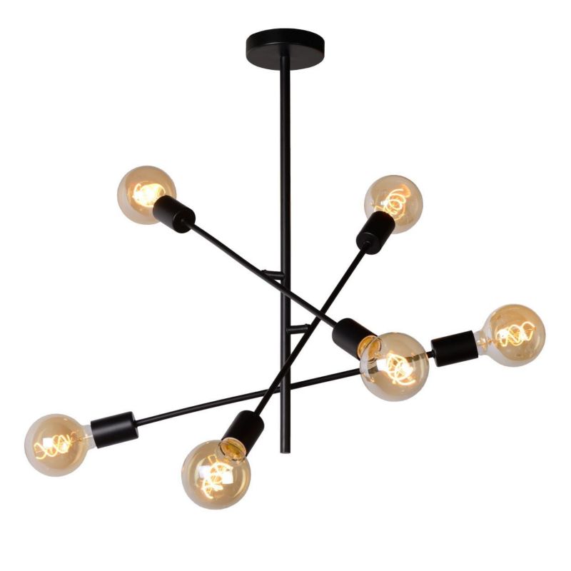 Żyrandol Lucide Lester 1033 czarny szerokość 59 cm 6xE27 x 60W 1 szt.