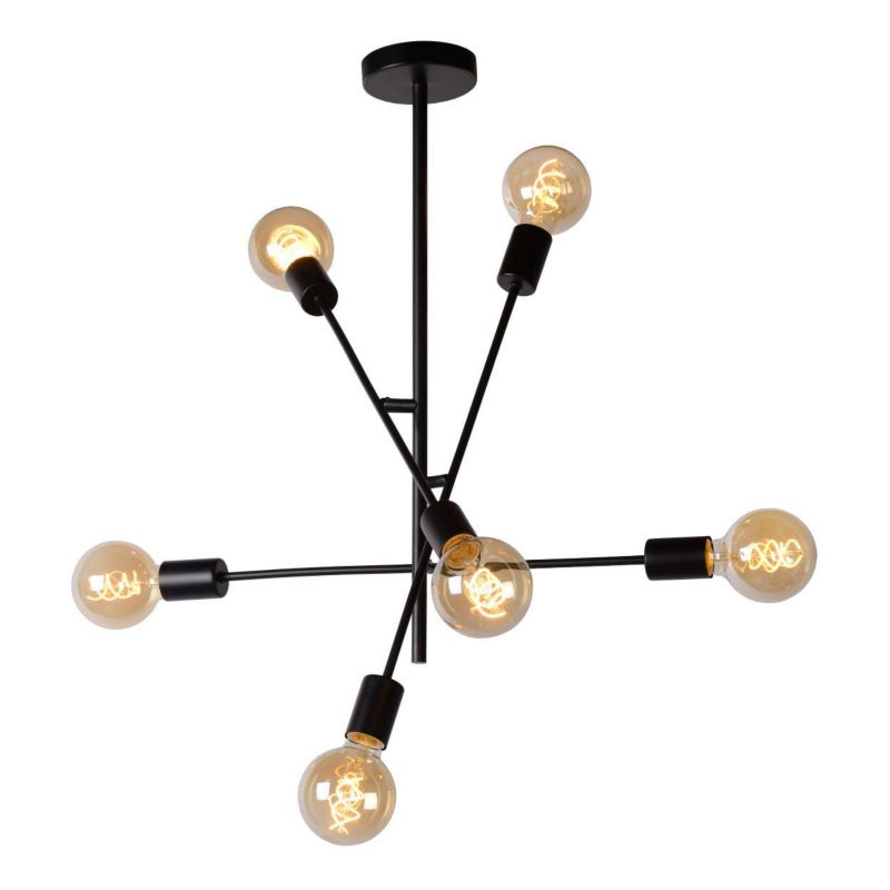 Żyrandol Lucide Lester 1033 czarny szerokość 59 cm 6xE27 x 60W 1 szt.