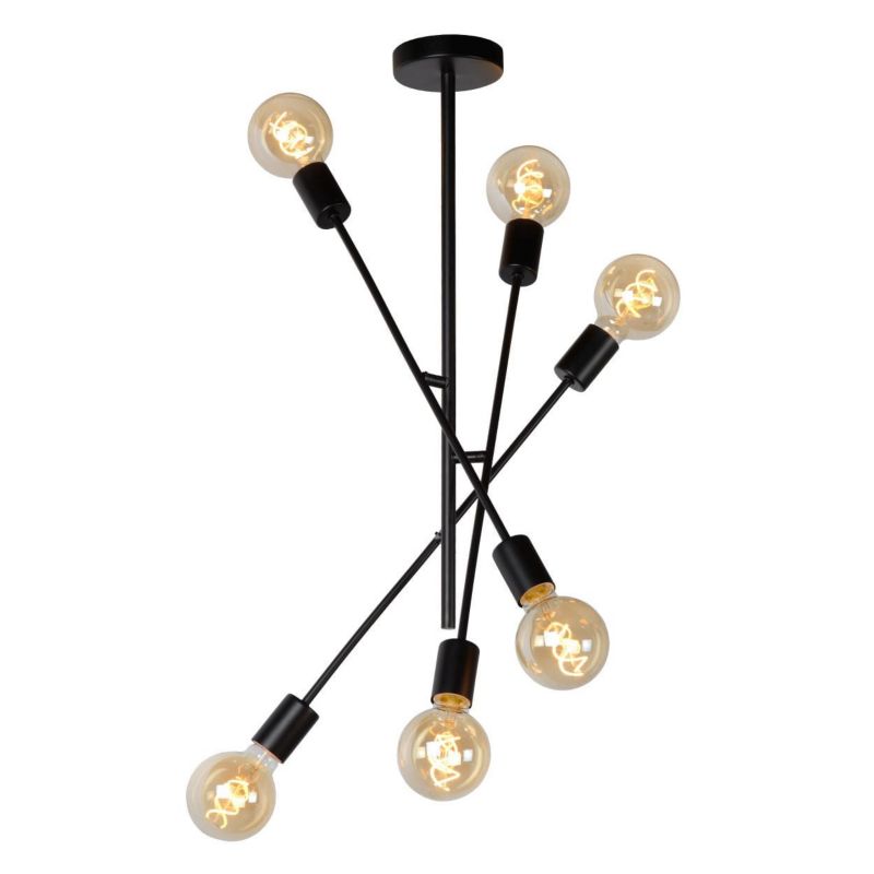Żyrandol Lucide Lester 1033 czarny szerokość 59 cm 6xE27 x 60W 1 szt.