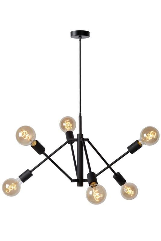 Żyrandol Lucide Lester 1330 czarny szerokość 50 cm 6xE27 x 40W 1 szt.