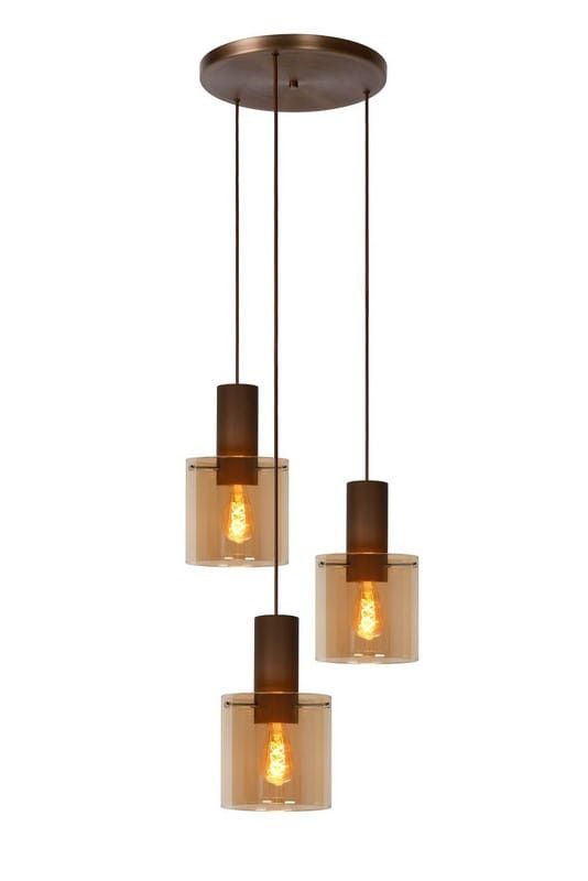 Żyrandol Lucide Toledo 0861 brązowo-przezroczysty szerokość 50 cm 3xE27 x 40W 1 szt.