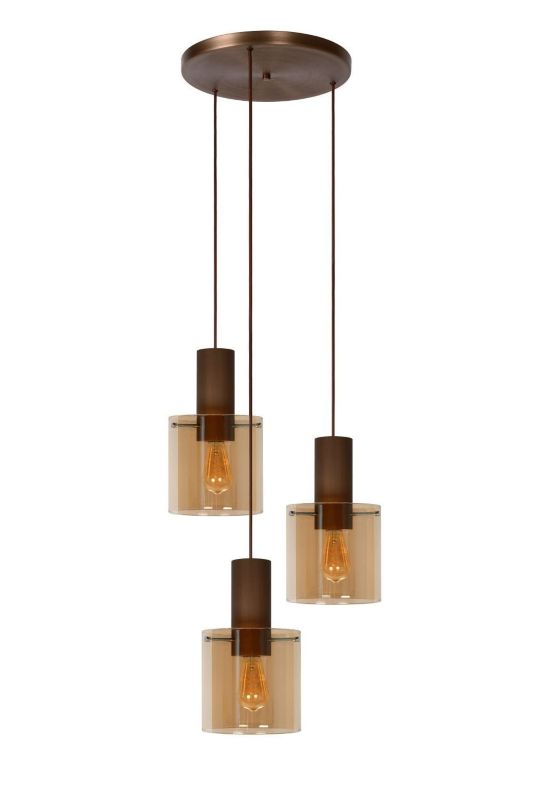 Żyrandol Lucide Toledo 0861 brązowo-przezroczysty szerokość 50 cm 3xE27 x 40W 1 szt.