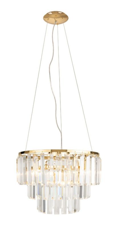 Żyrandol Maxlight Monacop złoty szkło kryształowe 9 x G9 x 10W IP20 wym: 150 x 42 x 42 cm - 1 szt.