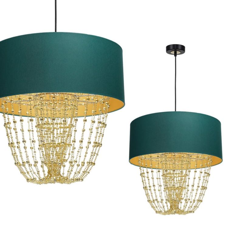 Żyrandol Milagro Almeria 4526 czarno-zielony-złoty szerokość 50 cm 1xE27 x 60W 1 szt.