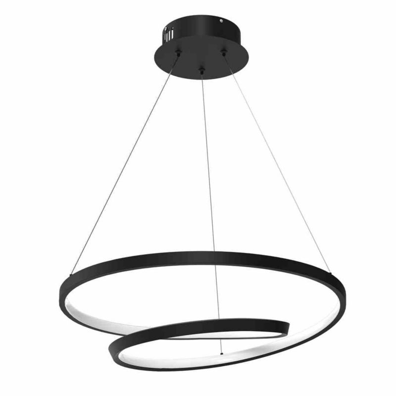 Żyrandol Milagro Lucero czarno-biały spirala wbudowany LED 48W 1 szt.