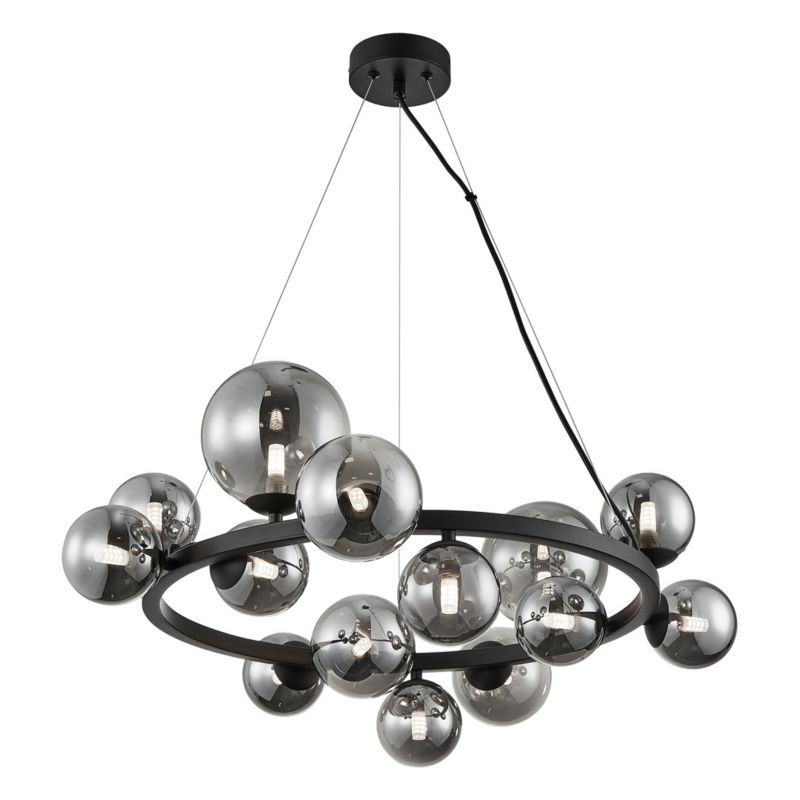 Żyrandol Milagro Mila 3348 czarno-przezroczysty szerokość 76 cm 14xG9 x 9W 1 szt.