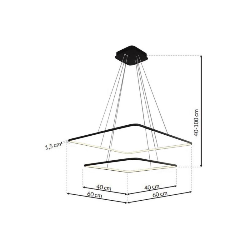Żyrandol Milagro Nix 5182 czarny szerokość 60 cm wbudowany LED 50W 1 szt.