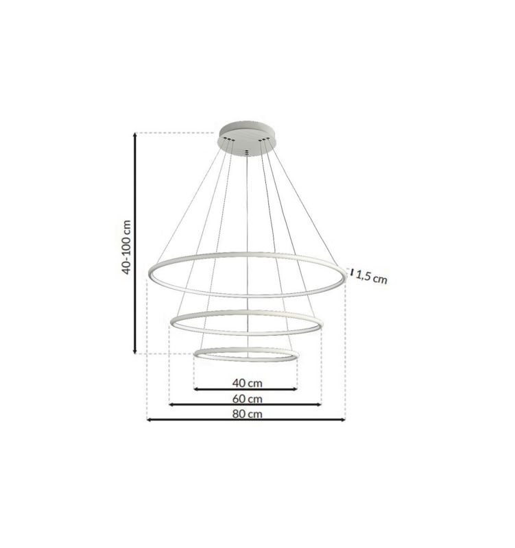 Żyrandol Milagro Orion 5038 biały szerokość 80 cm wbudowany LED 99W 1 szt.