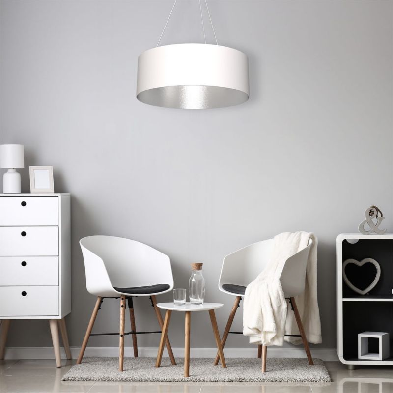 Żyrandol Milagro Robin 4825 biało-srebrny szerokość 70 cm 3xE27 x 60W 1 szt.