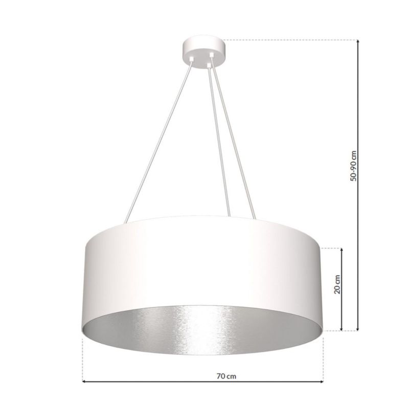 Żyrandol Milagro Robin 4825 biało-srebrny szerokość 70 cm 3xE27 x 60W 1 szt.