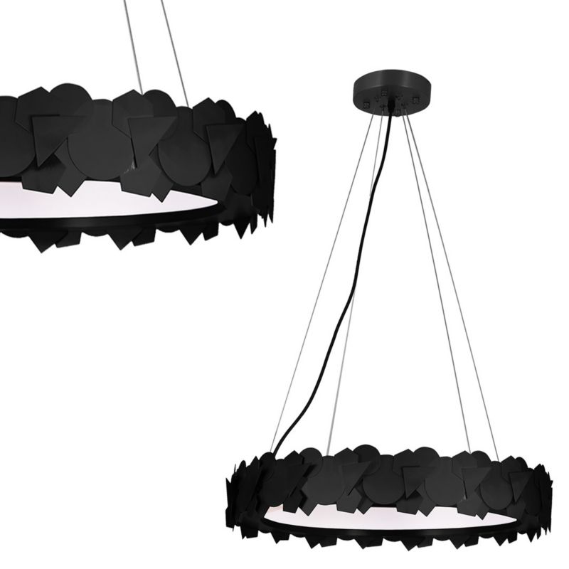Żyrandol Milagro Soho 1570 czarno-biały szerokość 50 cm wbudowany LED 24W 1 szt.