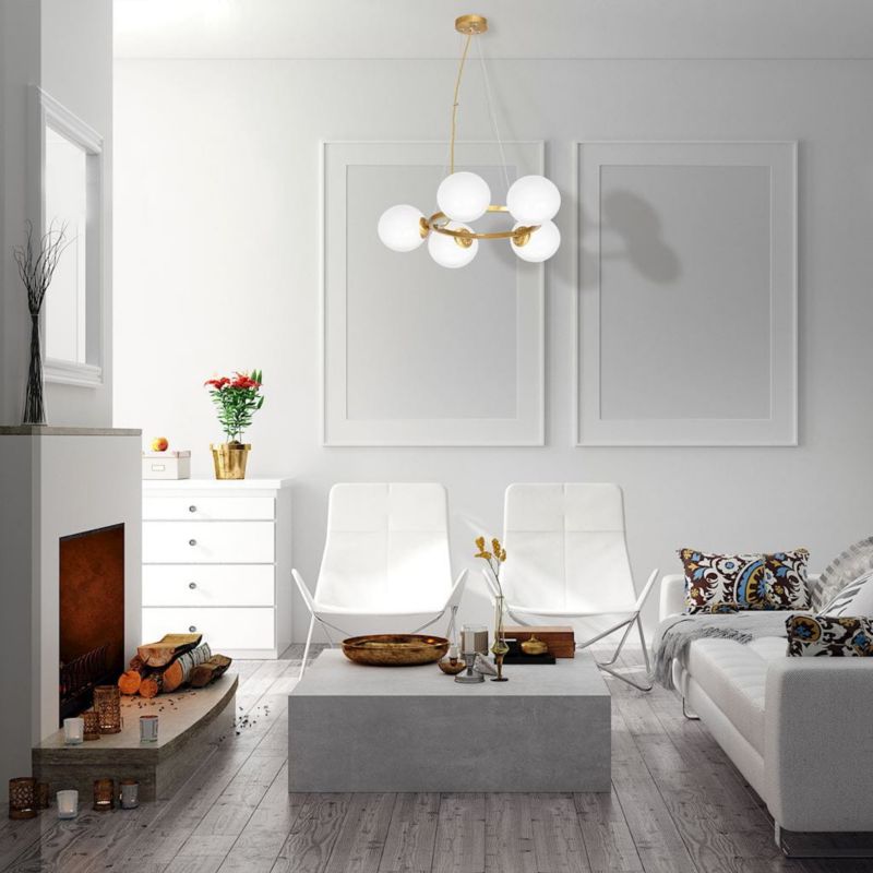 Żyrandol Milagro Vienna 5777 złoto-biały szerokość 75 cm 5xE14 x 40W 1 szt.