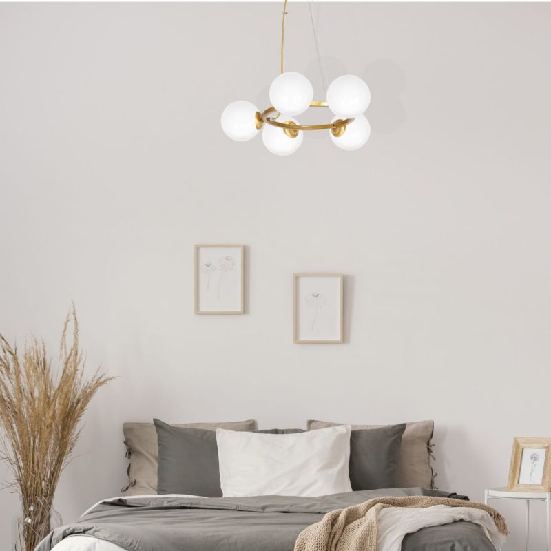 Żyrandol Milagro Vienna 5777 złoto-biały szerokość 75 cm 5xE14 x 40W 1 szt.