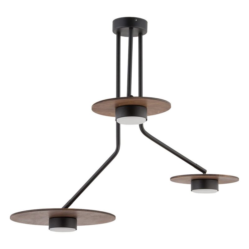 Żyrandol Nowodvorski Lighting Disk czarno-ciemne drewno industrialny 3xGX53 x 8W 1 szt.