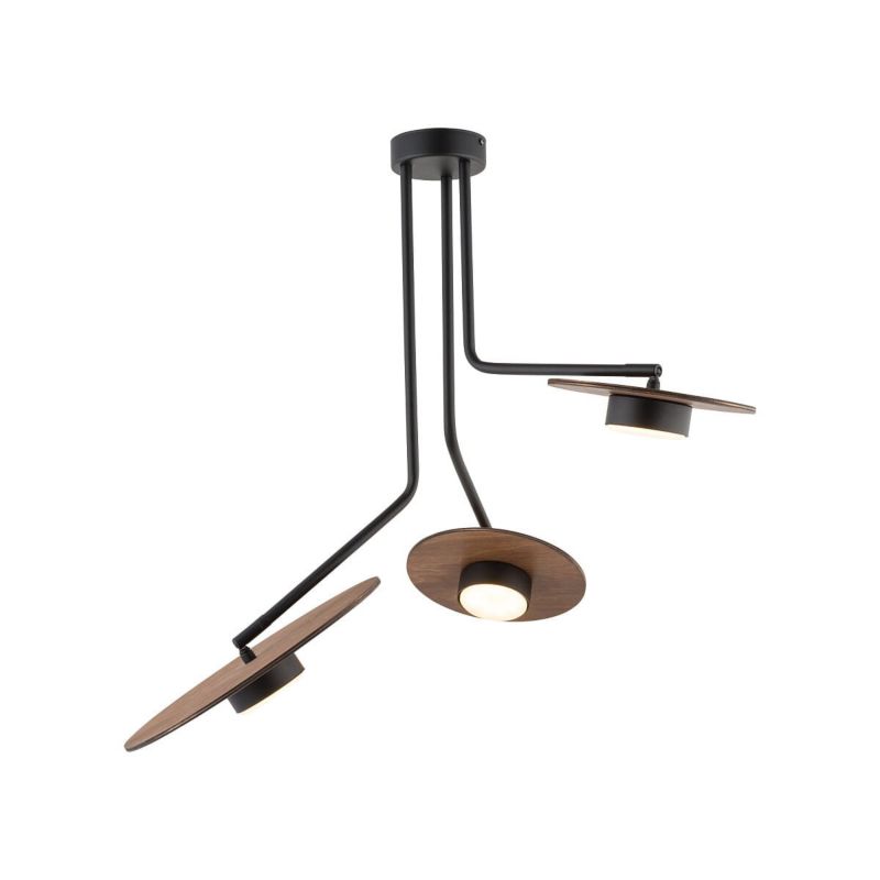 Żyrandol Nowodvorski Lighting Disk czarno-ciemne drewno industrialny 3xGX53 x 8W 1 szt.