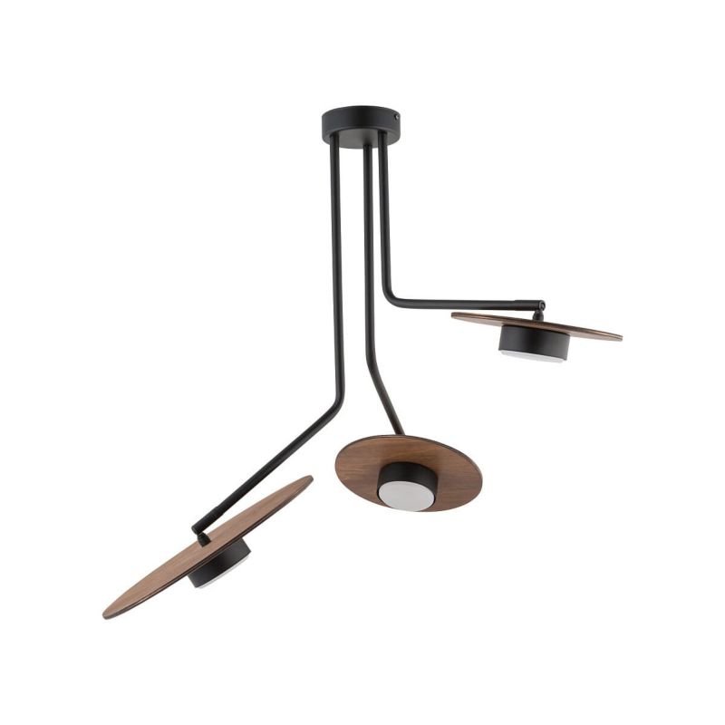 Żyrandol Nowodvorski Lighting Disk czarno-ciemne drewno industrialny 3xGX53 x 8W 1 szt.