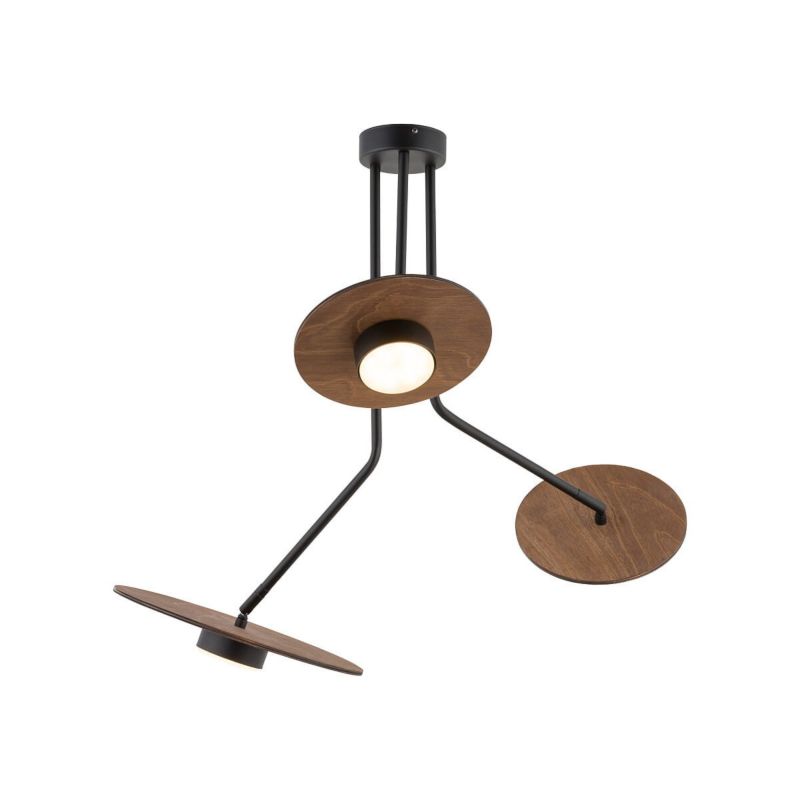 Żyrandol Nowodvorski Lighting Disk czarno-ciemne drewno industrialny 3xGX53 x 8W 1 szt.