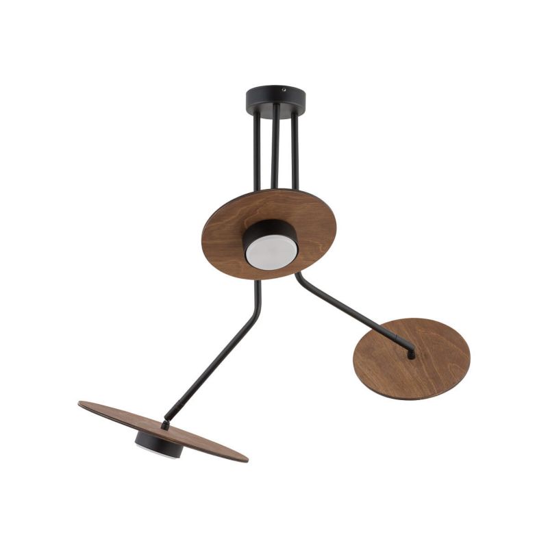 Żyrandol Nowodvorski Lighting Disk czarno-ciemne drewno industrialny 3xGX53 x 8W 1 szt.